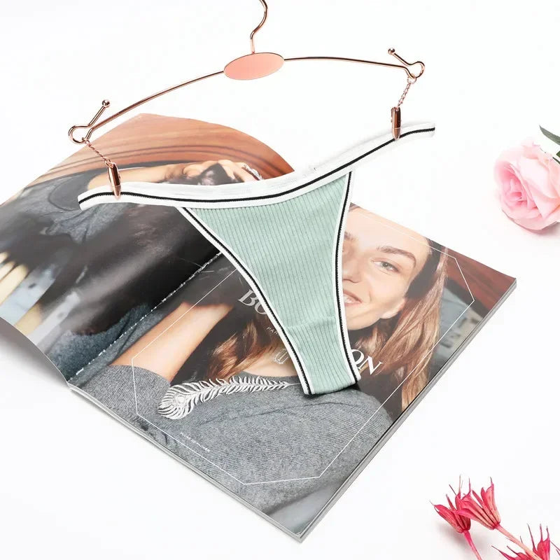 Women's Panties Sexy Cotton Panties Solid Low Waist Seamless Fashion Thongs