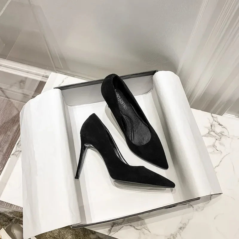 Women's Pumps Stiletto Heel Pointed Toe Elegant And Sexy Designer Black