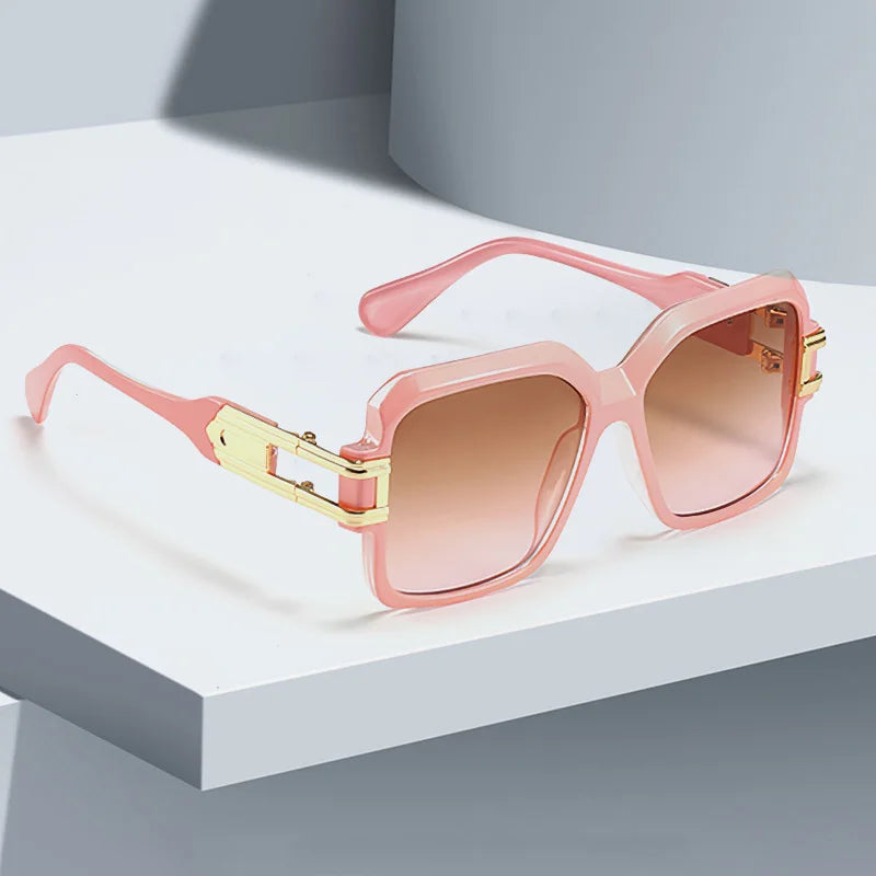 Vintage Sunglasses for Women Leopard Patterned Square Glasses with Brown Golden Accents Sunglasses Women Glasses Women