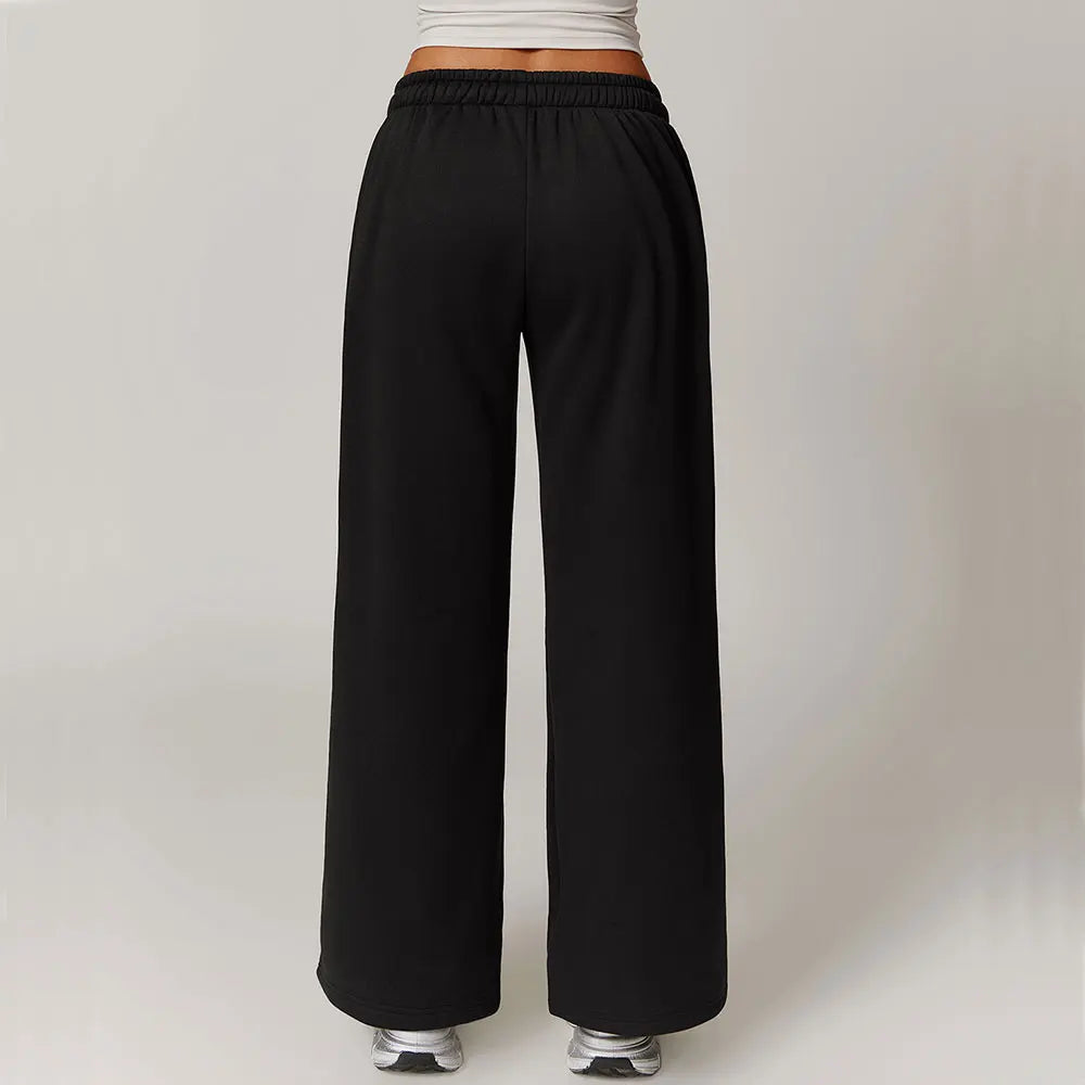 Winter Plush Loose Sports Sweatpants for Women Straight Leg Pants Warm Casual Pants Running Sports Pants
